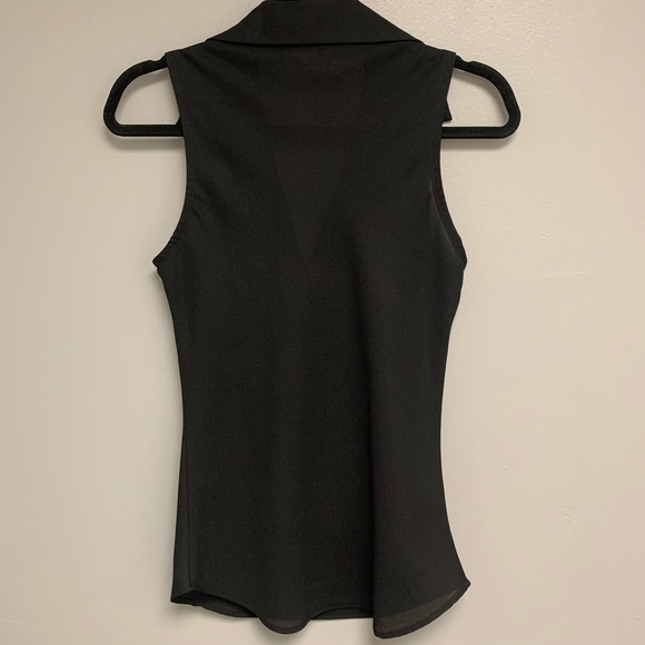 Vintage 60s/70s Sharp Collar Sleeveless Blouse - Picture 3 of 12